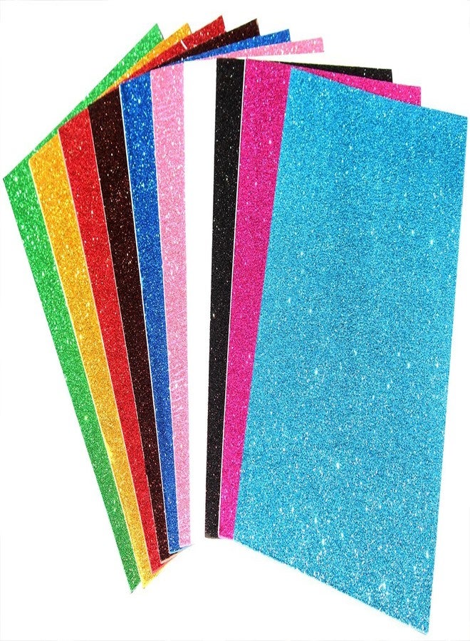 KABEER ART Self Adhesive Easy to Peel Off Glitter Foam Sheets, A4 Size, Pack of 10 - Image 1